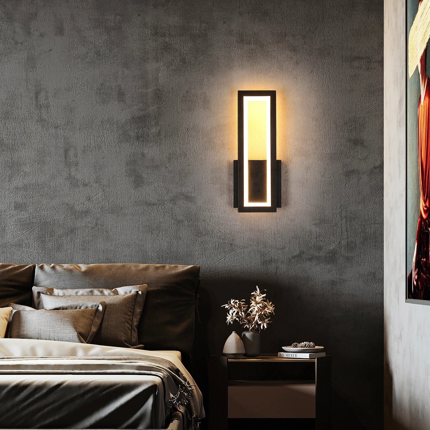 Modern LED Vägglampa - Ytmonterad - Akryl - Varmvit 3000K - Inomhus - Svart Finish - Energisparande