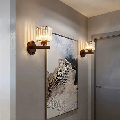 Modern LED Vägglampa Med Kristallackenter - Metallkonstruktion - Justerbar Belysning - Nordisk Stil - Ideal För Vardagsrum - Sovrum - Korridor