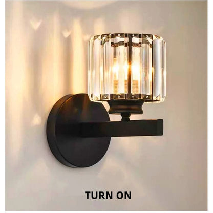 Modern LED Vägglampa Med Kristallackenter - Metallkonstruktion - Justerbar Belysning - Nordisk Stil - Ideal För Vardagsrum - Sovrum - Korridor