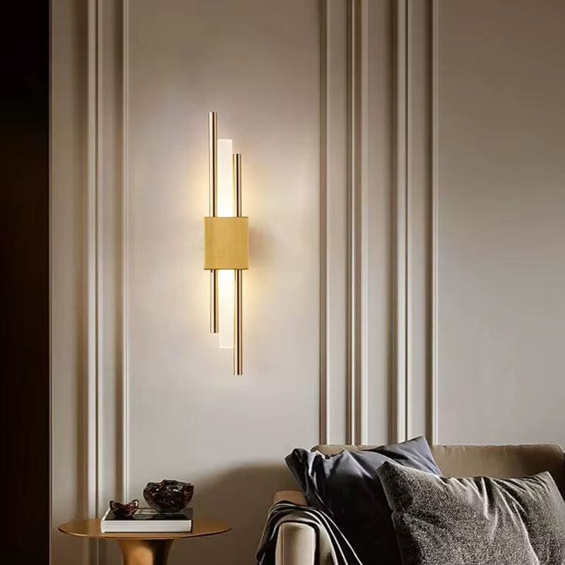 Modern LED Vägglampa med USB-laddning - Dimbar - Justerbart Varmt Ljus - Akrylskärm - Inomhusbruk - Guldfinish