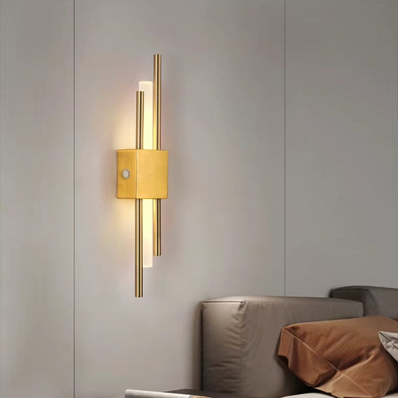 Modern LED Vägglampa med USB-laddning - Dimbar - Justerbart Varmt Ljus - Akrylskärm - Inomhusbruk - Guldfinish