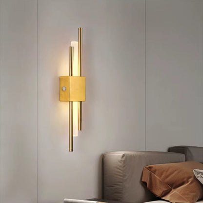 Modern LED Vägglampa med USB-laddning - Dimbar - Justerbart Varmt Ljus - Akrylskärm - Inomhusbruk - Guldfinish