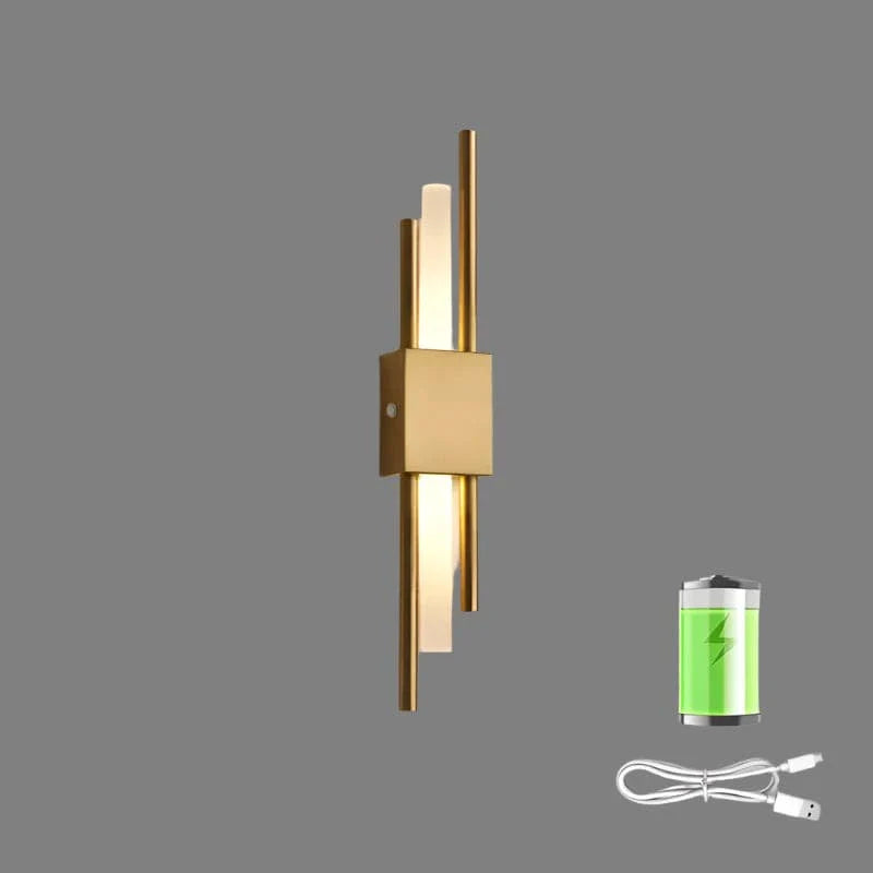 Modern LED Vägglampa med USB-laddning - Dimbar - Justerbart Varmt Ljus - Akrylskärm - Inomhusbruk - Guldfinish