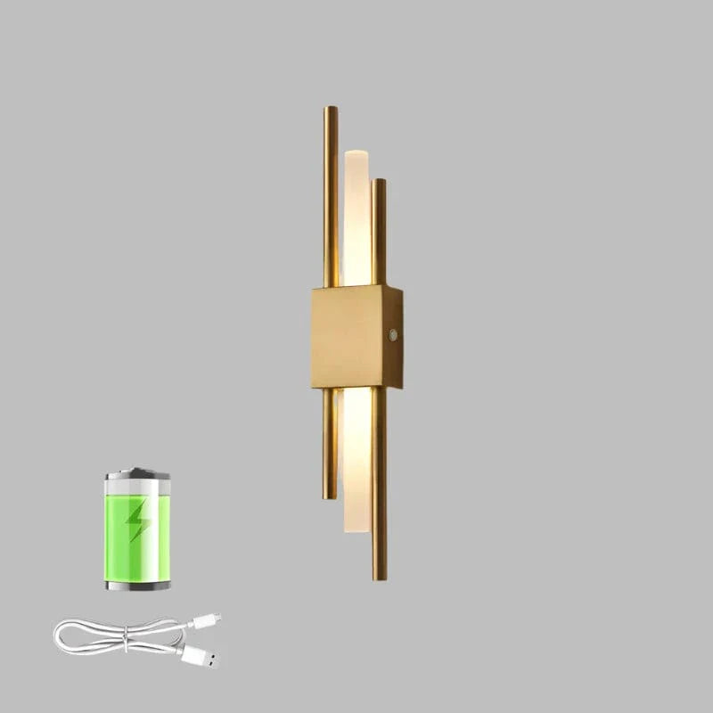 Modern LED Vägglampa med USB-laddning - Dimbar - Justerbart Varmt Ljus - Akrylskärm - Inomhusbruk - Guldfinish