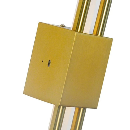 Modern LED Vägglampa med USB-laddning - Dimbar - Justerbart Varmt Ljus - Akrylskärm - Inomhusbruk - Guldfinish