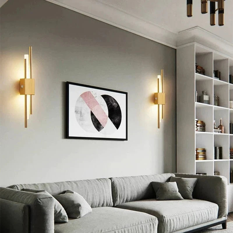 Modern LED Vägglampa med USB-laddning - Dimbar - Justerbart Varmt Ljus - Akrylskärm - Inomhusbruk - Guldfinish