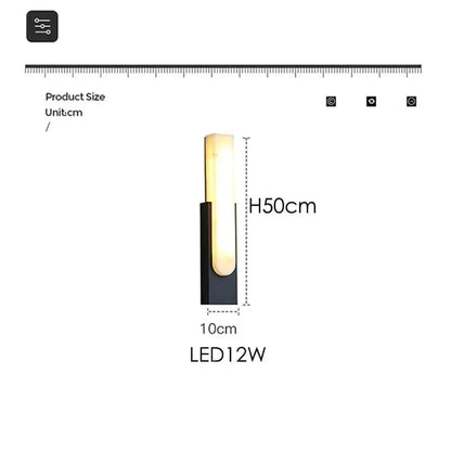Modern LED Vägglampa - 19.6 Marmor Väggljus för Vardagsrum och Hall Inomhusbelysning