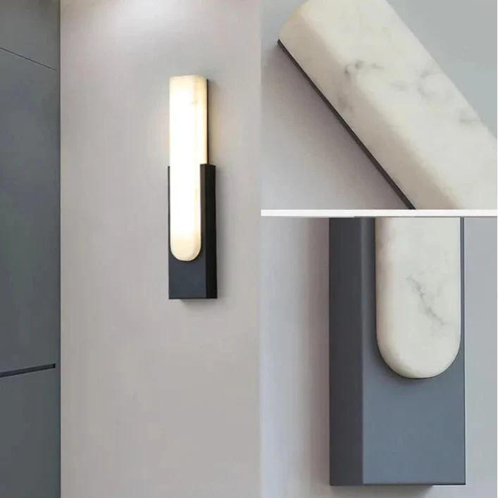 Modern LED Vägglampa - 19.6 Marmor Väggljus för Vardagsrum och Hall Inomhusbelysning