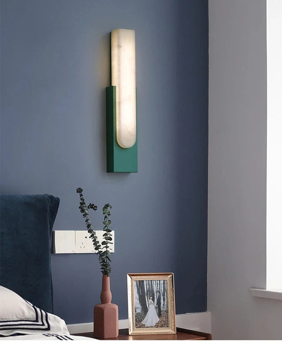 Modern LED Vägglampa - 19.6 Marmor Väggljus för Vardagsrum och Hall Inomhusbelysning