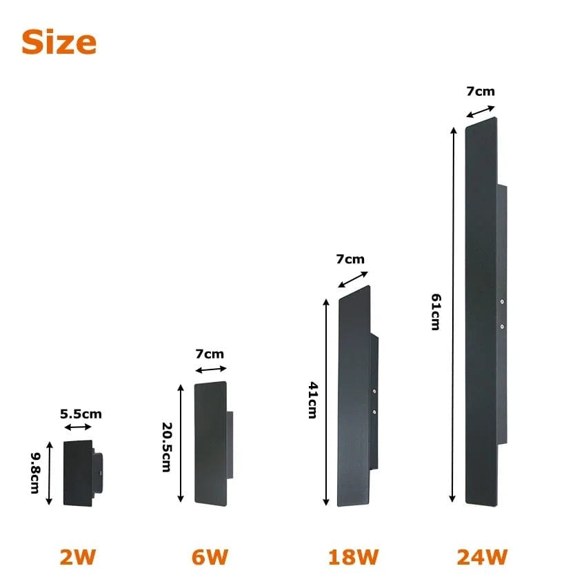 Modern Utomhus LED Vägglampa - Väggmonterad - Upp/Ned Belysning - IP65 Vattentålig - Aluminium - Svart/Vit Yta