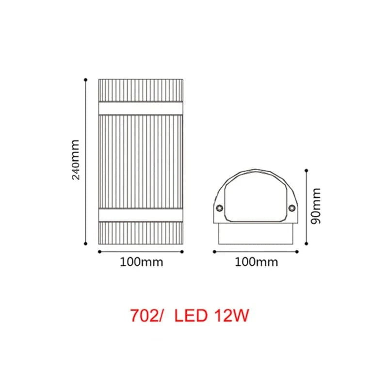 Modern Utomhus Vägglampa - Vattentät Aluminium Sconce för Trädgård och Veranda - 6W/12W Alternativ