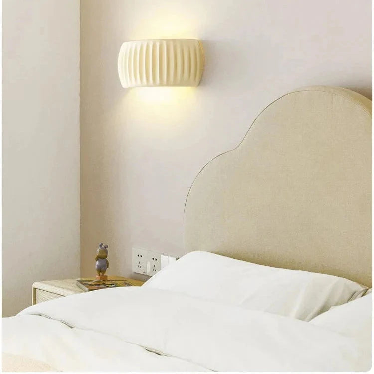 Modern Resin Vägglampa - Väggmonterad - Ambient Belysning - Fransk Beige - Idealiskt För Sovrum - Vardagsrum - Korridor - Trappa
