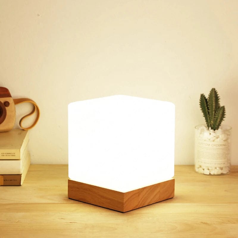 Modern Solid Wood Table Lamp – E27 Socket – Varm Vit – Elegant Design - Ideal För Sovrum - Vardagsrum - Sänglampor