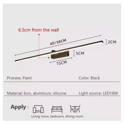 Modern Vattentät LED Badrums Vägglampa - Platt Design Vägglampa Belysning i Vit och Svart