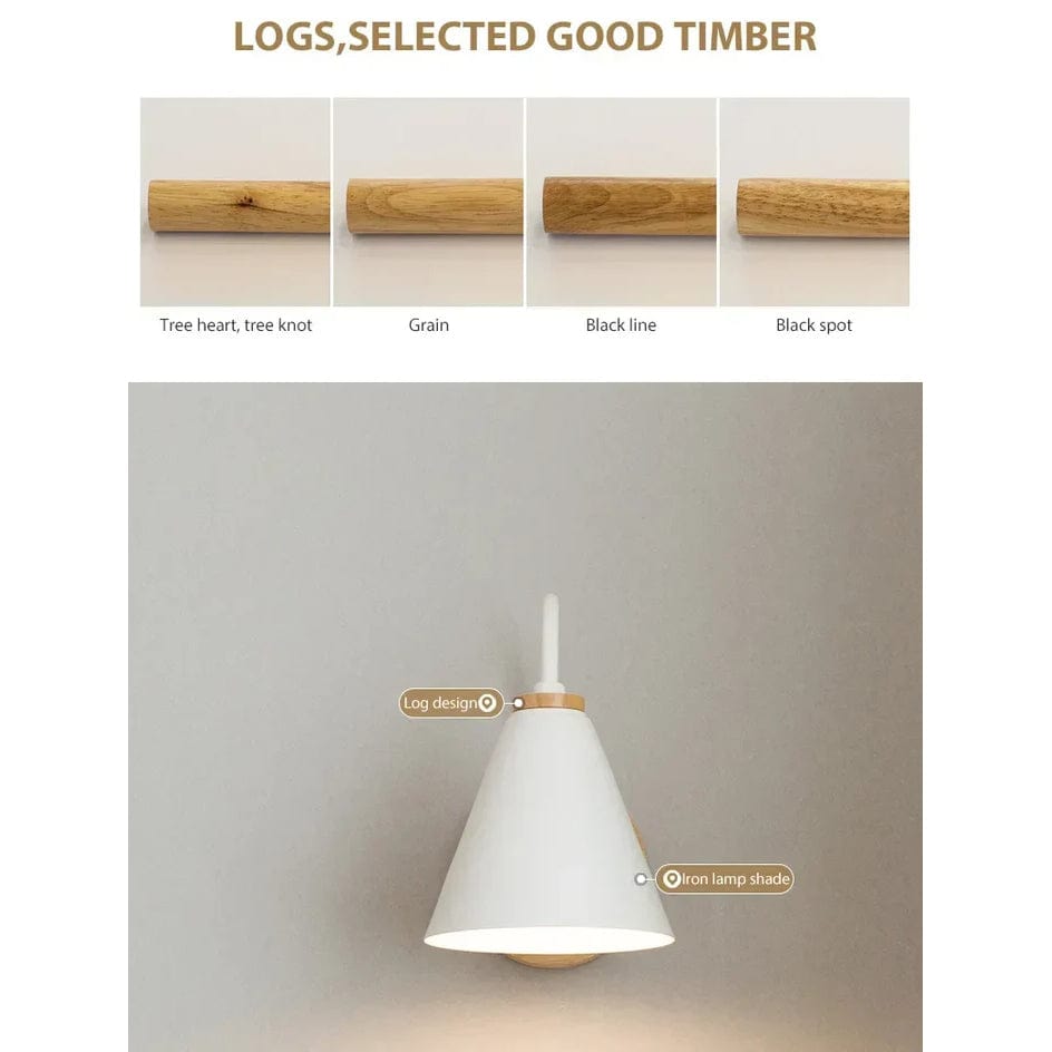 Modern Trä Vägglampa E27 Sockel