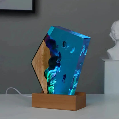 Naturinspirerad harts nattlampa