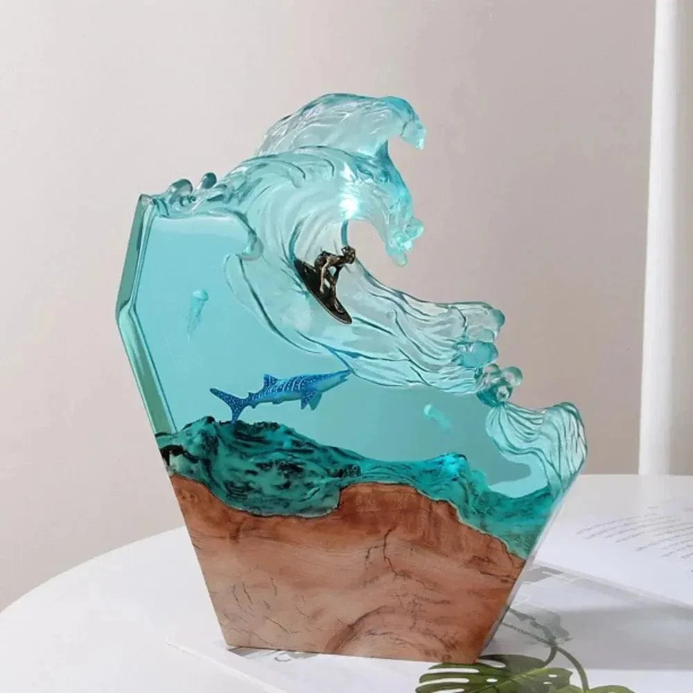 Naturinspirerad harts nattlampa