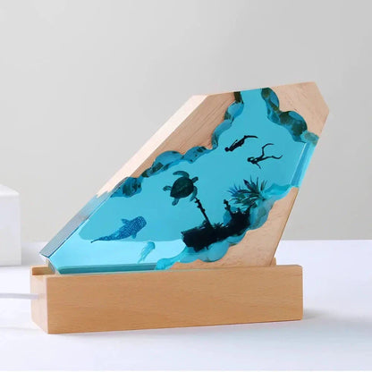 Naturinspirerad harts nattlampa