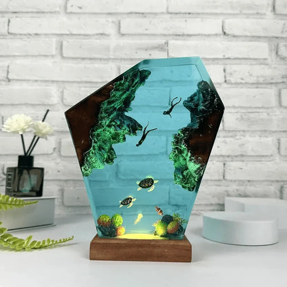 Naturinspirerad harts nattlampa