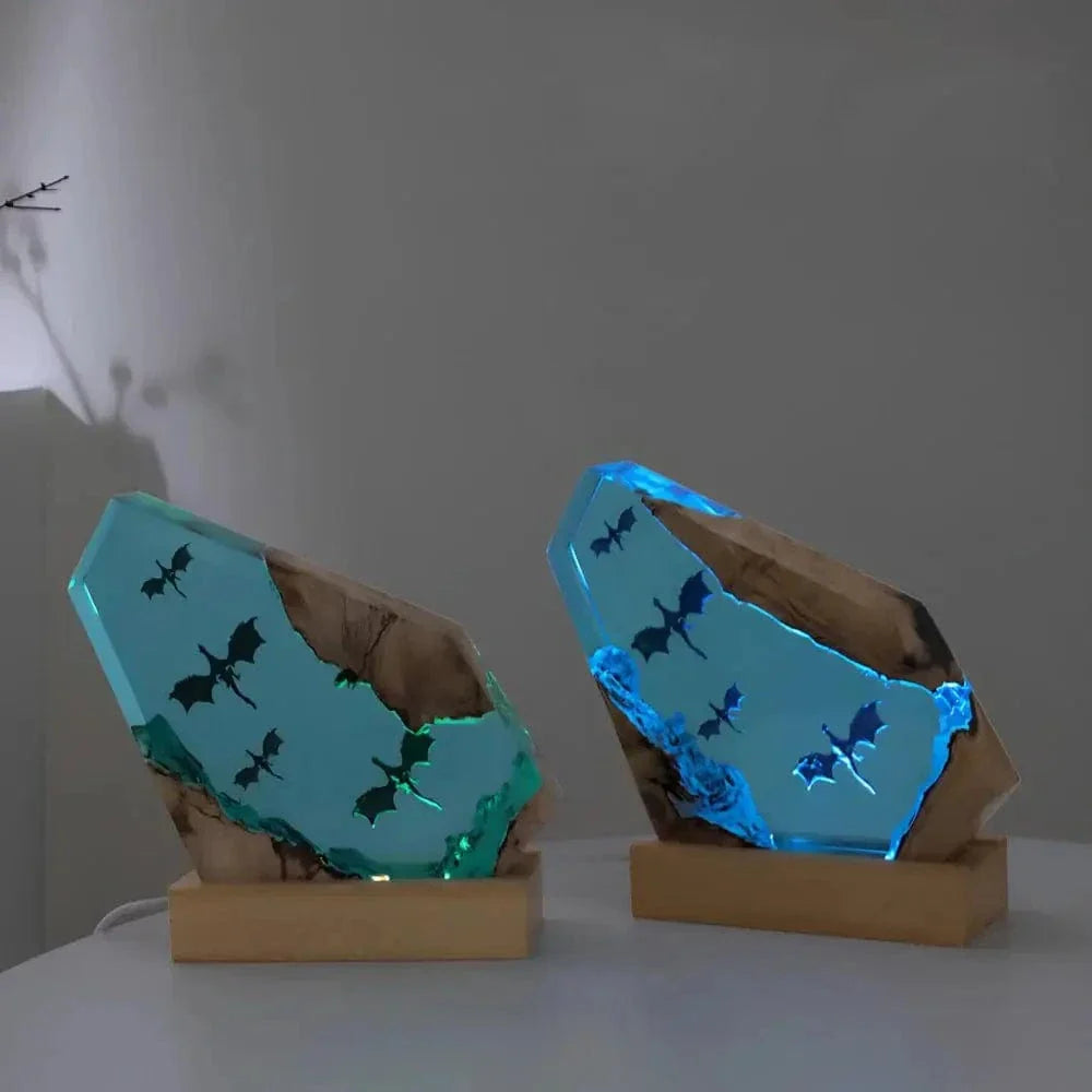 Naturinspirerad harts nattlampa