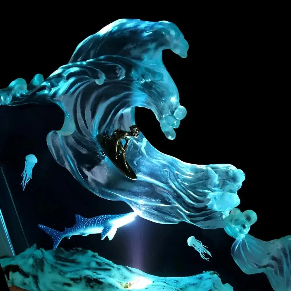 Naturinspirerad harts nattlampa