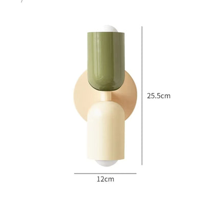 Nordisk Färgglad Sängbord Dubbel Ljus Källa Vägglampa