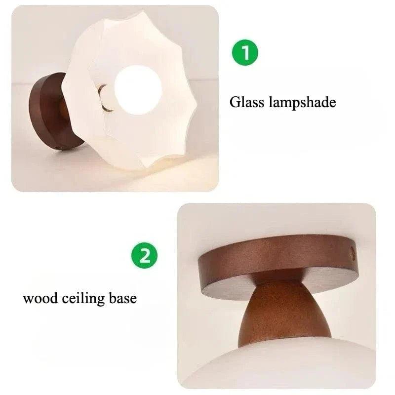 Nordisk LED Taklampa med Glas Skärm – Modern Flush Mount Lampa för Vardagsrum, Matsal, Kök och Hall