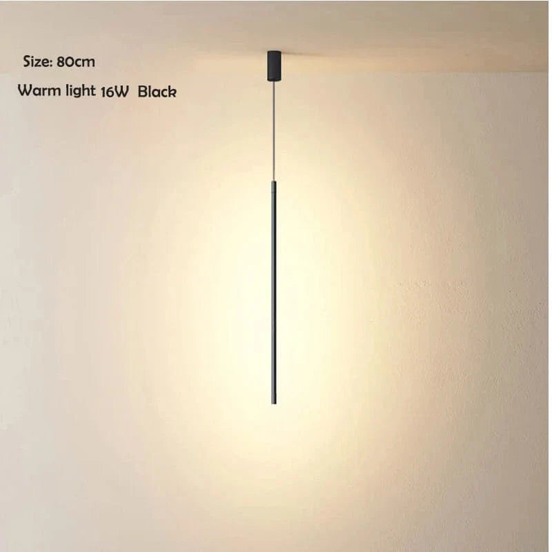 Nordisk LED Lång Hängande Krona för Vardagsrum och Sovrum – Stilren Vägg- och Golvbelysning