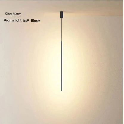 Nordisk LED Lång Hängande Krona för Vardagsrum och Sovrum – Stilren Vägg- och Golvbelysning