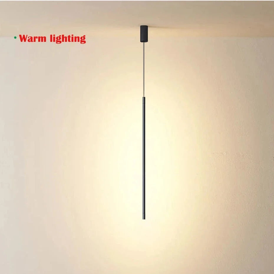 Nordisk LED Lång Hängande Krona för Vardagsrum och Sovrum – Stilren Vägg- och Golvbelysning