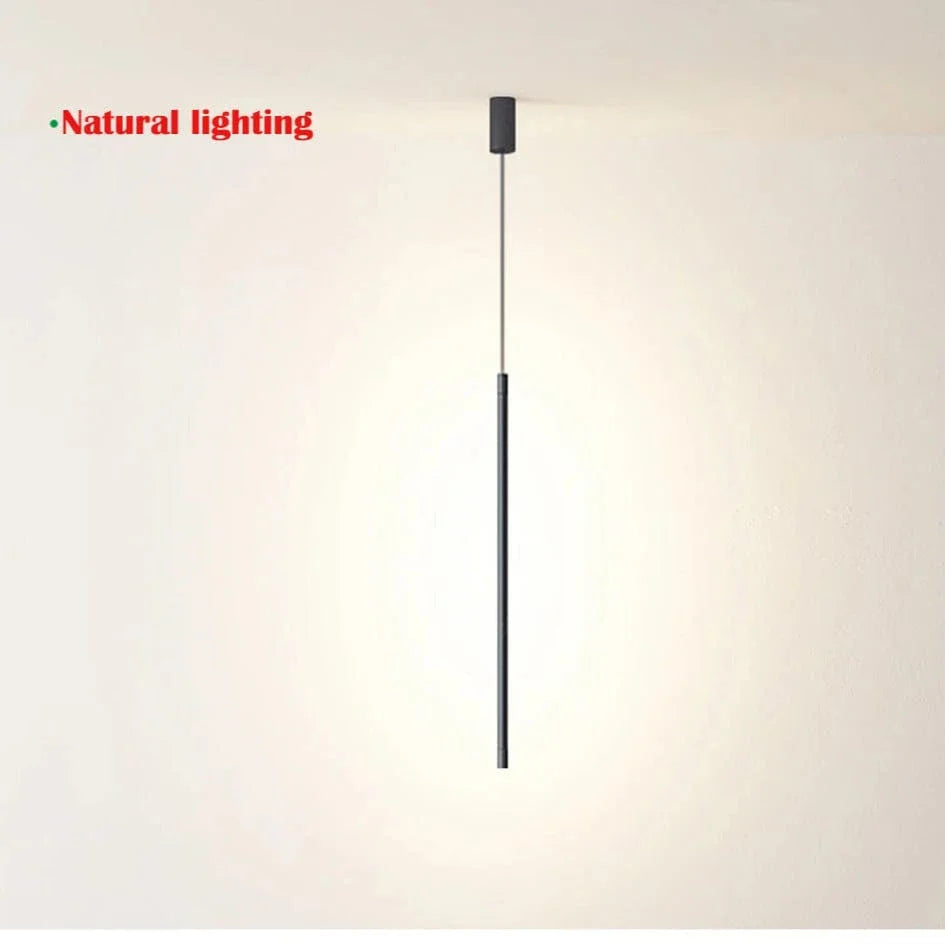 Nordisk LED Lång Hängande Krona för Vardagsrum och Sovrum – Stilren Vägg- och Golvbelysning