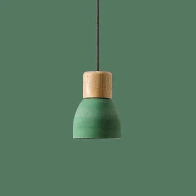 Nordisk LED Hänglampa – Inomhus Hängande Armatur – Cement-Trä Design - Justerbar Vajerlängd - Vintage Stil - E27 Fäste