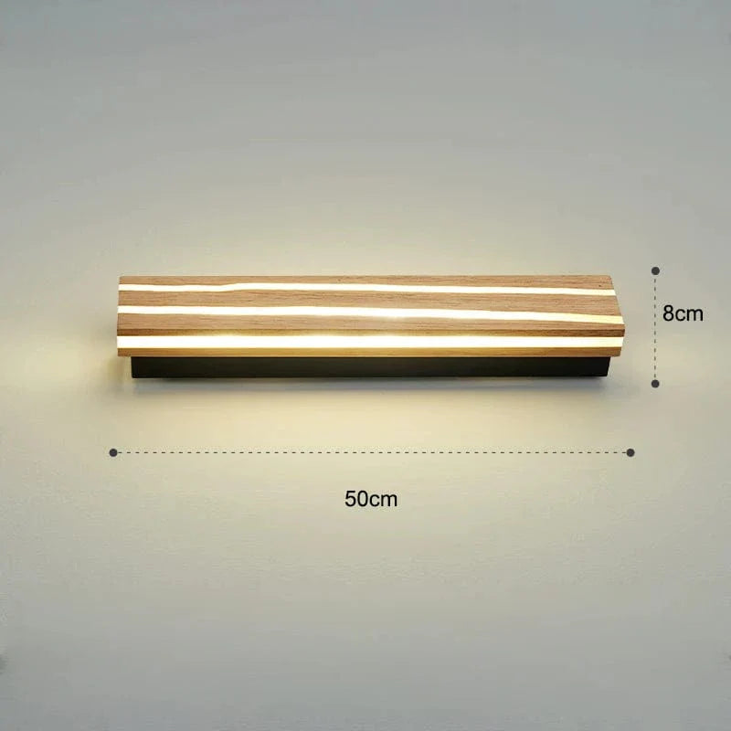 Nordic LED Trä Vägglampa - Justerbar Vägglampa för Badrum, Sovrum och Vardagsrum - Varm &amp; Kall Vit Belysningsalternativ