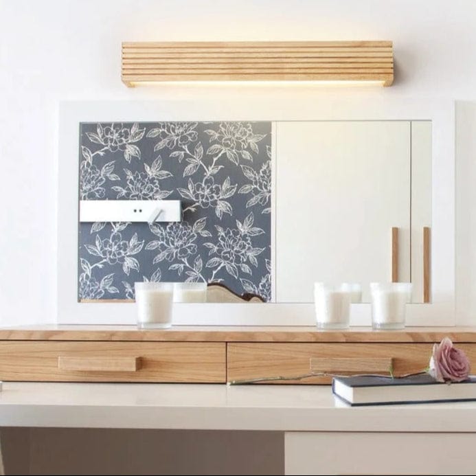 Nordisk LED Trä Väggsconces - Upp och Ner Inomhus Vägglampor för Sovrum, Vardagsrum och Badrum - Energibesparande Belysning