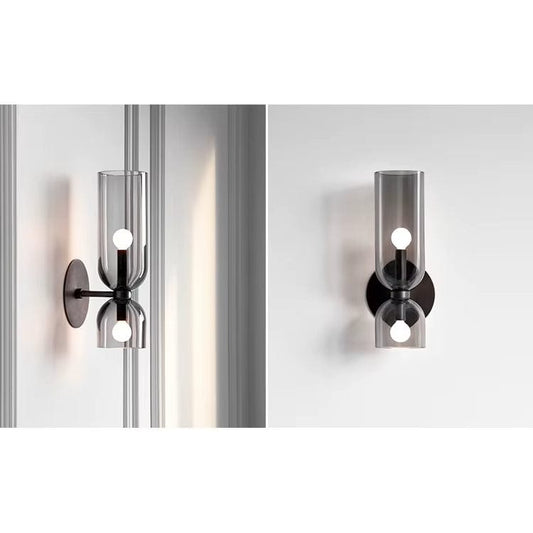 Nordic Minimalist Glasvägglampa - Väggmonterad - E14 LED Ingår - Elektropolerad Koppar - Inomhusbruk - Finns i Mörkgrå, Vit, Blå