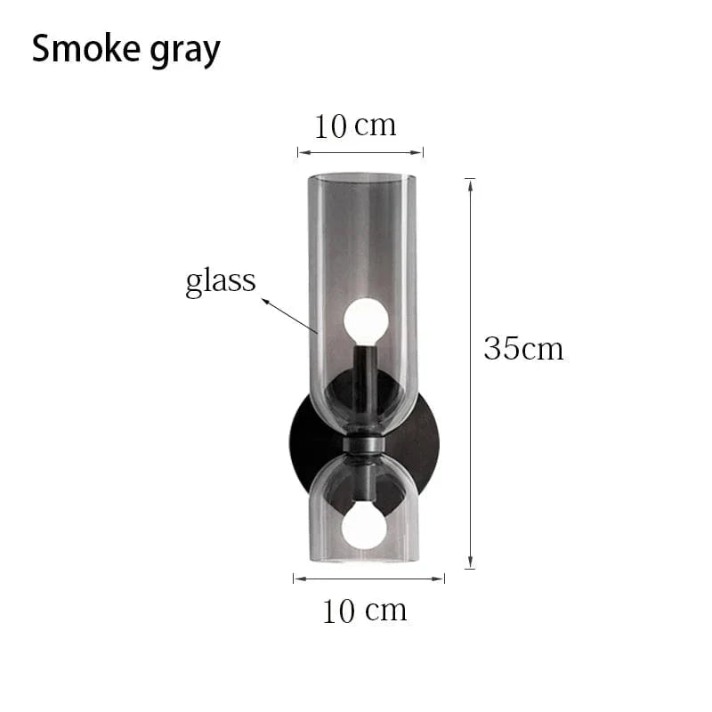 Nordic Minimalist Glasvägglampa - Väggmonterad - E14 LED Ingår - Elektropolerad Koppar - Inomhusbruk - Finns i Mörkgrå, Vit, Blå