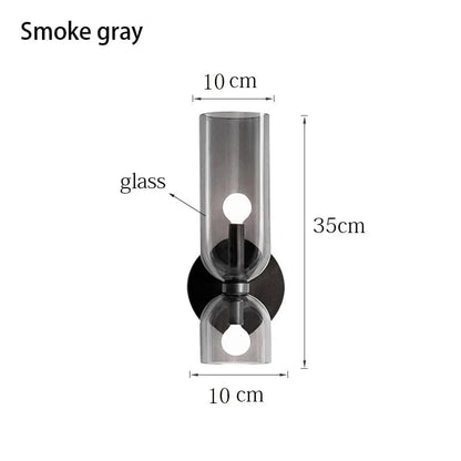 Nordic Minimalist Glasvägglampa - Väggmonterad - E14 LED Ingår - Elektropolerad Koppar - Inomhusbruk - Finns i Mörkgrå, Vit, Blå