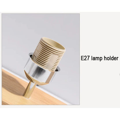 Nordisk Bordlampa Med Träbas – Tygskärm - E27 Lampa - Stilren Design - Ideal För Sängbord - Skrivbord - Vardagsrumsbelysning