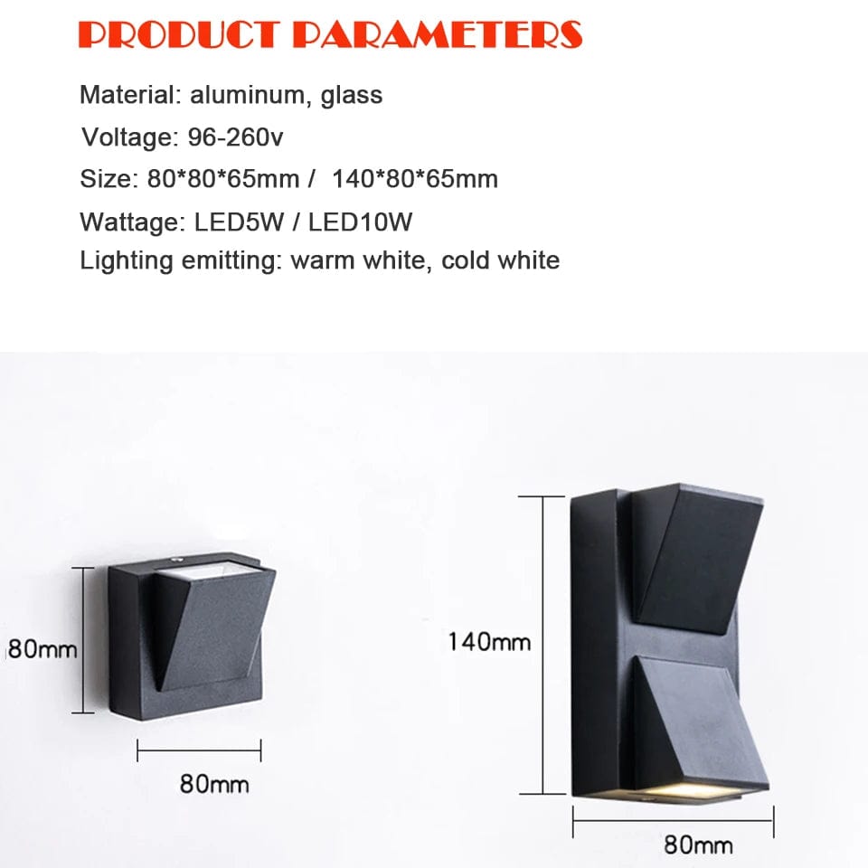 Utomhus Vattentät LED Vägglampa – Modern Aluminium Sconces för Trädgård och Veranda, IP65 Vattentät, 5W och 10W Alternativ