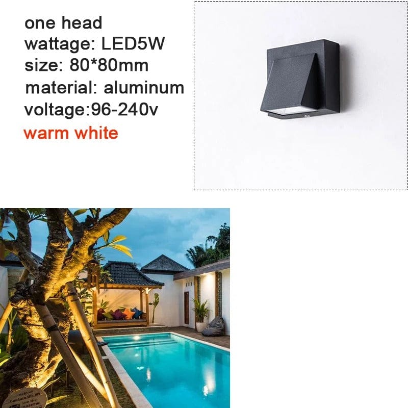 Utomhus Vattentät LED Vägglampa – Modern Aluminium Sconces för Trädgård och Veranda, IP65 Vattentät, 5W och 10W Alternativ