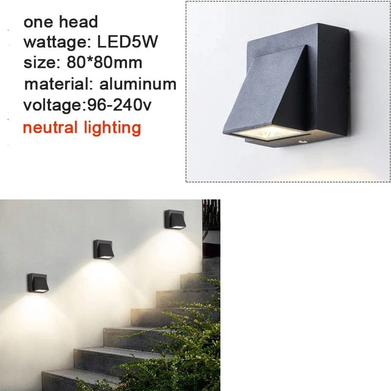 Utomhus Vattentät LED Vägglampa – Modern Aluminium Sconces för Trädgård och Veranda, IP65 Vattentät, 5W och 10W Alternativ