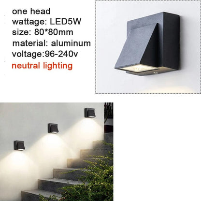 Utomhus Vattentät LED Vägglampa – Modern Aluminium Sconces för Trädgård och Veranda, IP65 Vattentät, 5W och 10W Alternativ