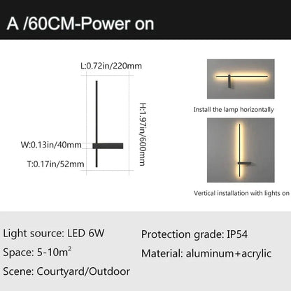 Utomhus Vattentät Vägglampa – IP54 Aluminium Sconce för Veranda och Uteplats, Mångsidig Vägglampa med Energibesparande LED