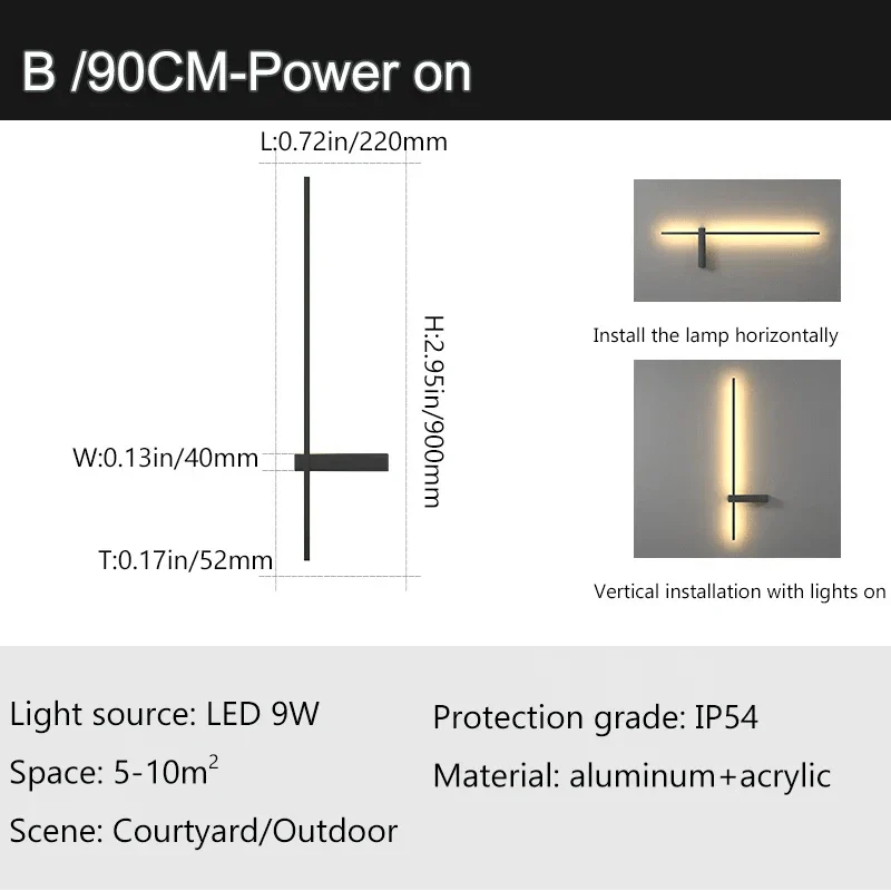 Utomhus Vattentät Vägglampa – IP54 Aluminium Sconce för Veranda och Uteplats, Mångsidig Vägglampa med Energibesparande LED
