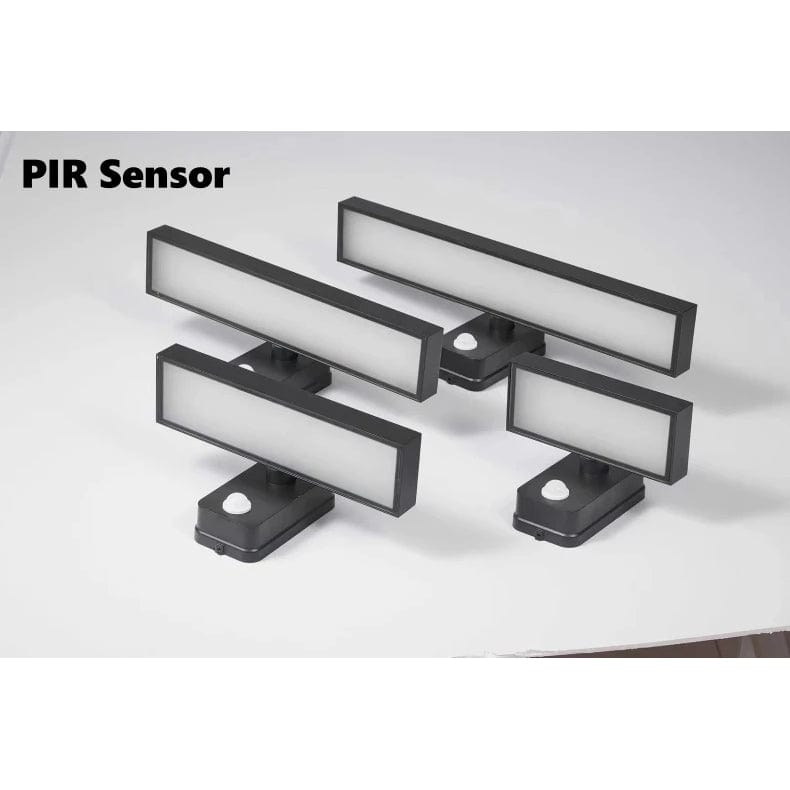 PIR Rörelsesensor Utomhus Vägglampa - Rotterbar Design - IP65 Vattentålig - Varm Vit - Justerbar Längd - Aluminium Och Glas