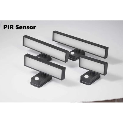 PIR Rörelsesensor Utomhus Vägglampa - Rotterbar Design - IP65 Vattentålig - Varm Vit - Justerbar Längd - Aluminium Och Glas