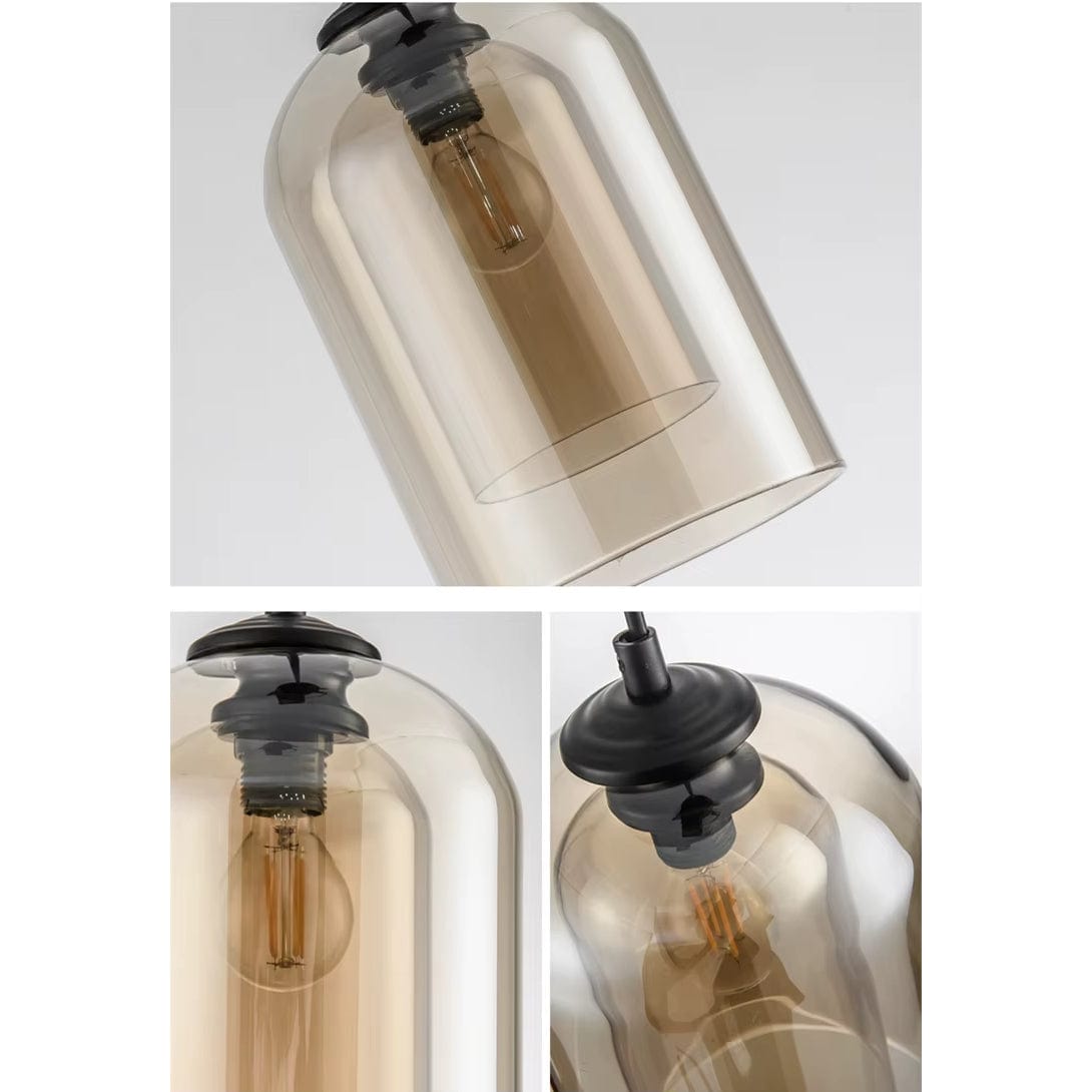 Postmodern Pendelampa – Dubbel Glas Skärm – Modern Design - Ideal För Kök - Matrum - Sovrum - LED Kompatibel