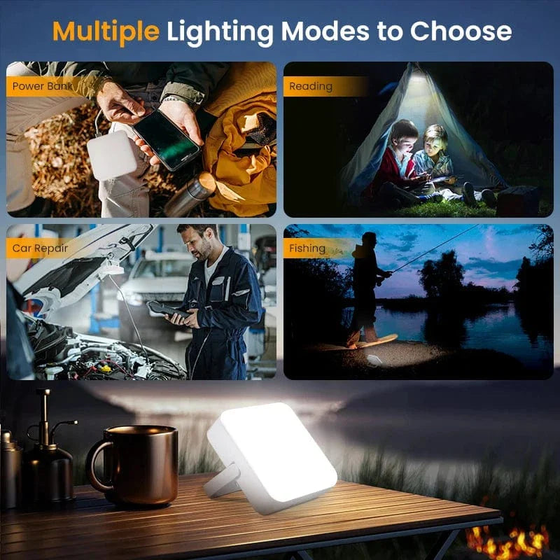 Uppladdningsbar LED Campinglampa med Power Bank – Dimbara Campinglampor för Utomhusäventyr