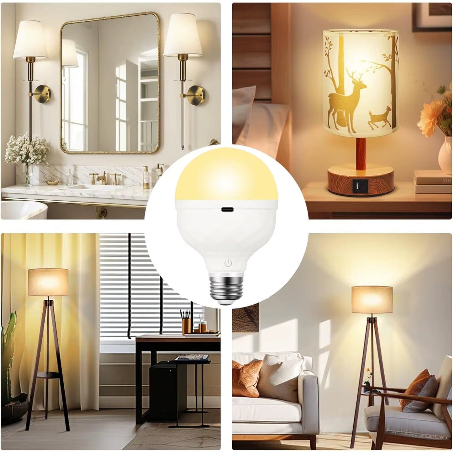 Uppladdningsbar LED-lampa med fjärrkontroll – Dimbar - Flerfärgad - Timerfunktion - 270° ljusvinkel - Bärbar design