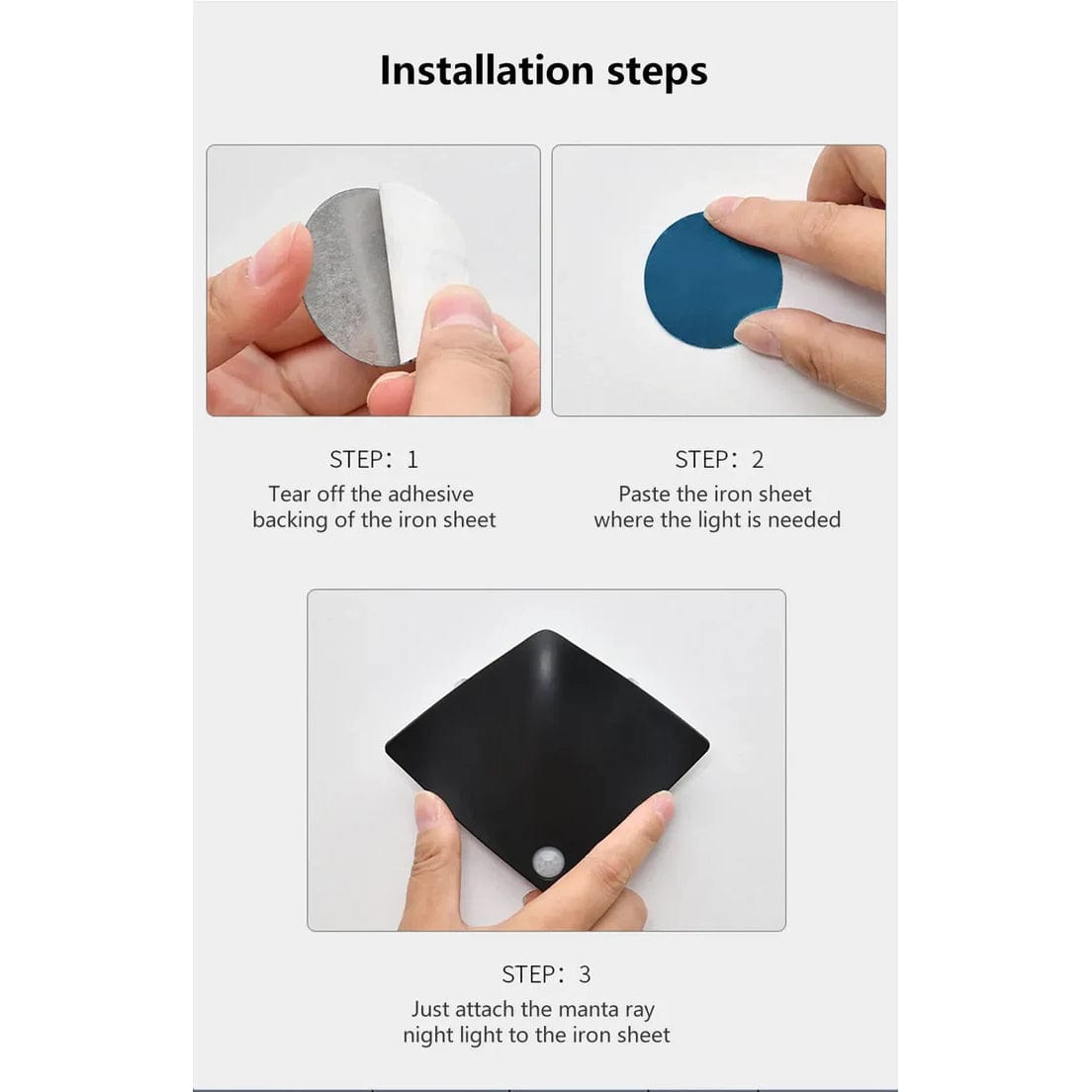 Uppladdningsbar LED rörelsesensor nattlampa